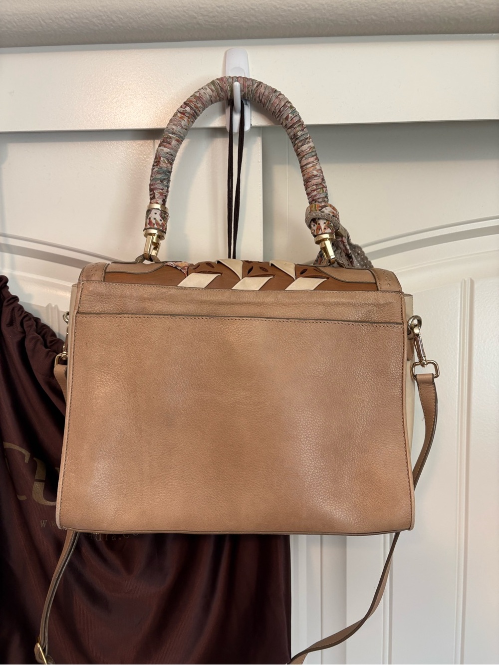 Cuadra leather tan crossbody handbag - Picture 2 of 10
